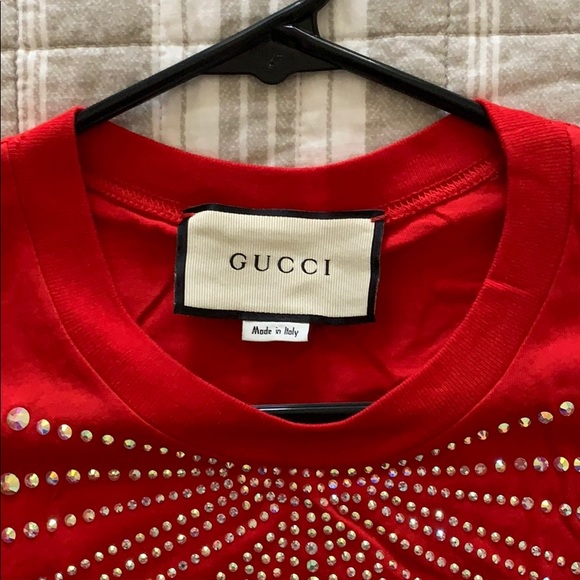 gucci rhinestone t shirt